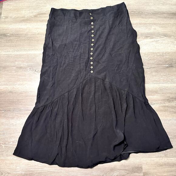 Wrangler Western Skirt Long Vintage Size XL Black Lightweight - Picture 1 of 9
